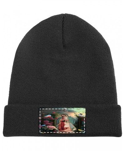 Our Lady of Guadalupe Virgin Mary Winter Hat Black Warm Skull Knit Hats Beanie Novetly Cap for Men Women Black62 $14.82 Skull...