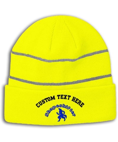 Custom Reflective Beanie Shapeshifter Acrylic High Visibility Running Gear Skull Cap for Men & Women 1 Size Neon Yellow Perso...