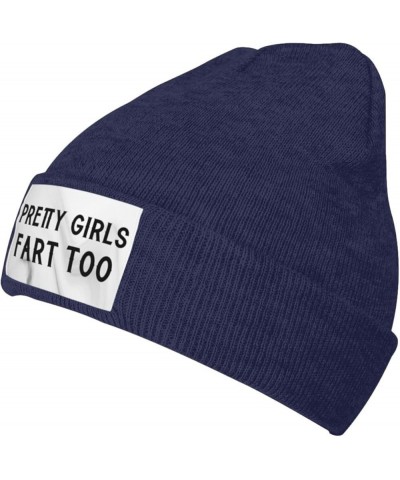 Pretty-Girls Fart Too Winter Beanie Hats Unisex,Warm Cozy Knitted Cuffed Skull Cap Navy Blue $10.85 Skullies & Beanies