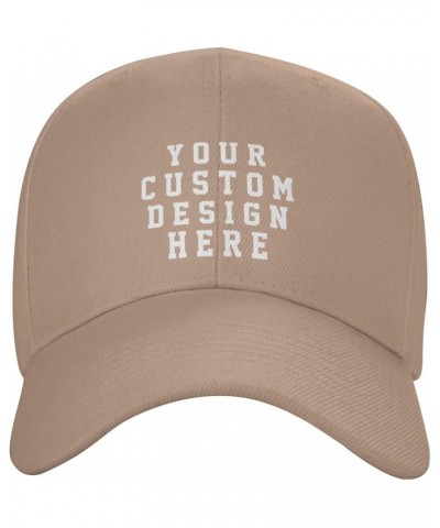 Custom Hat Add Your Name Logo Text Image Here Personalized Baseball Hats Natural $7.77 Baseball Caps