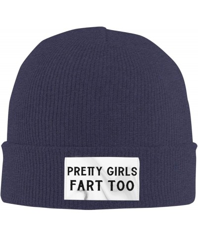 Pretty-Girls Fart Too Winter Beanie Hats Unisex,Warm Cozy Knitted Cuffed Skull Cap Navy Blue $10.85 Skullies & Beanies