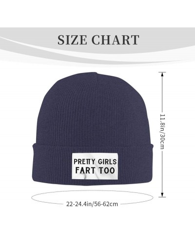 Pretty-Girls Fart Too Winter Beanie Hats Unisex,Warm Cozy Knitted Cuffed Skull Cap Navy Blue $10.85 Skullies & Beanies