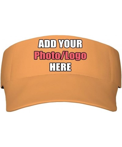 Custom Visor Hat for Men Women, Personalized Adjustable Visor Cap with Your Own Photo Name Logo Sandybrown $10.79 Visors