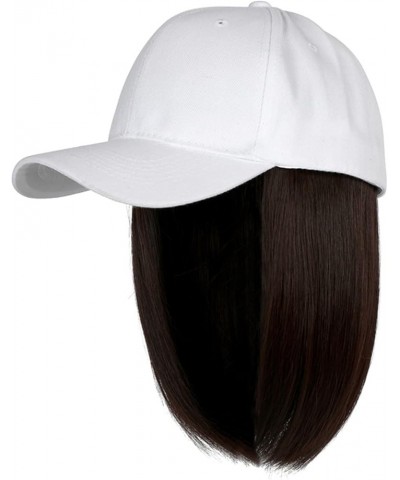 Baseball Cap with Hair Extensions Straight Short Hair Hairstyle Wig Hat Fashionable Classic Wide Brim Hat for Womens E $9.89 ...