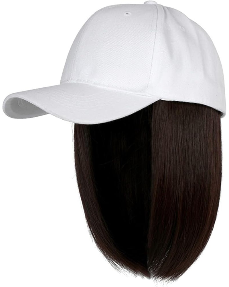 Baseball Cap with Hair Extensions Straight Short Hair Hairstyle Wig Hat Fashionable Classic Wide Brim Hat for Womens E $9.89 ...