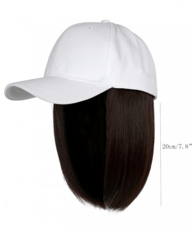 Baseball Cap with Hair Extensions Straight Short Hair Hairstyle Wig Hat Fashionable Classic Wide Brim Hat for Womens E $9.89 ...