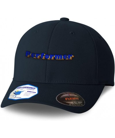 Flexfit Hats for Men & Women Performer Polyester Dad Hat Baseball Cap Dark Navy Design Only $18.80 Baseball Caps