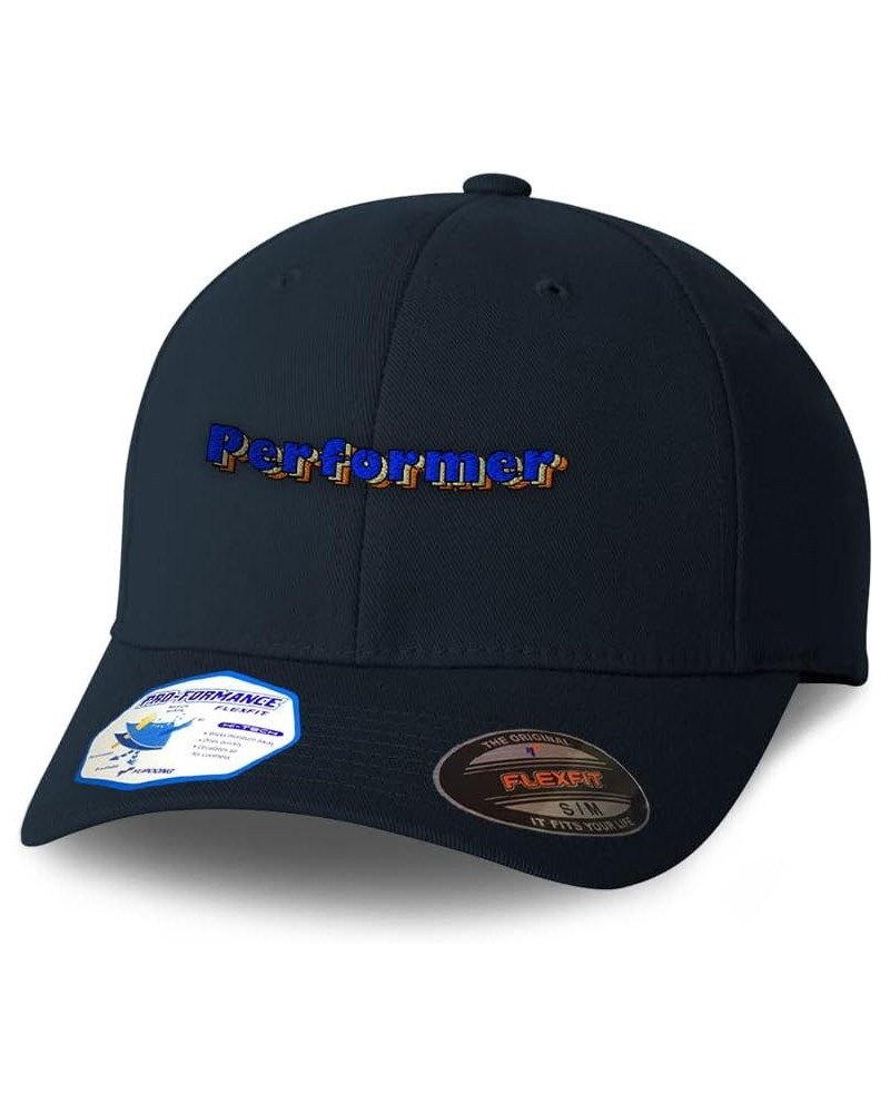 Flexfit Hats for Men & Women Performer Polyester Dad Hat Baseball Cap Dark Navy Design Only $18.80 Baseball Caps