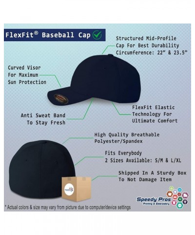 Flexfit Hats for Men & Women Performer Polyester Dad Hat Baseball Cap Dark Navy Design Only $18.80 Baseball Caps