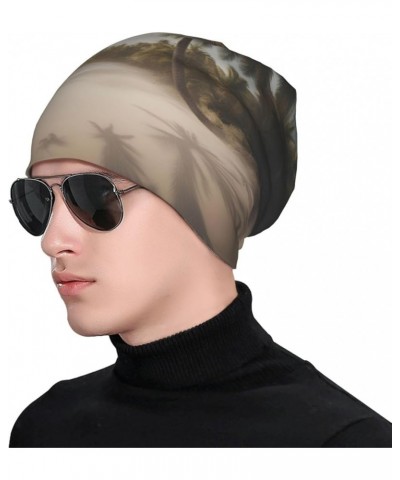 Turtle Write Stylish Adult Knit Hat-Elastic No-Brim Hat,Casual Beanie for Men's Running Apparel Sand Beach Palm Tree2 $12.60 ...