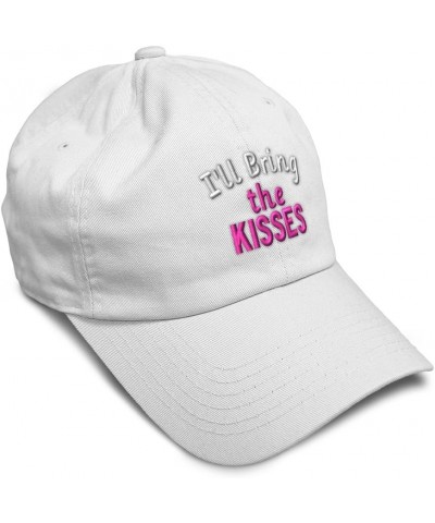 Soft Baseball Cap I'll Bring The Kisses Cotton Dad Hats for Men & Women White $16.79 Baseball Caps