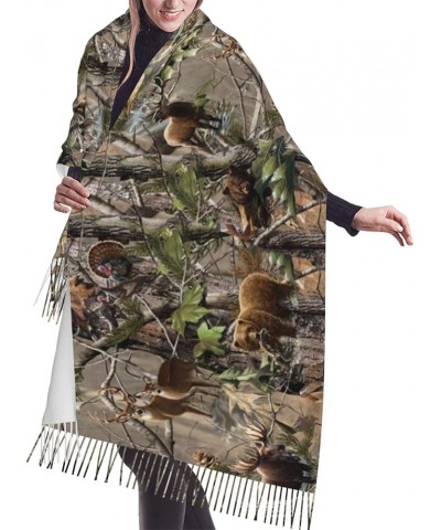 African Weaving Print Tassel Scarf For Women Shawl Wrap Unique Design, Fashion Fringed Scarf 77" X 27 Hunting Deer Bear Elk $...