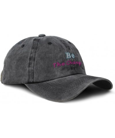 Soft Washed Baseball Cap Be The Change Cotton Dad Hats for Men & Women Black $11.20 Baseball Caps