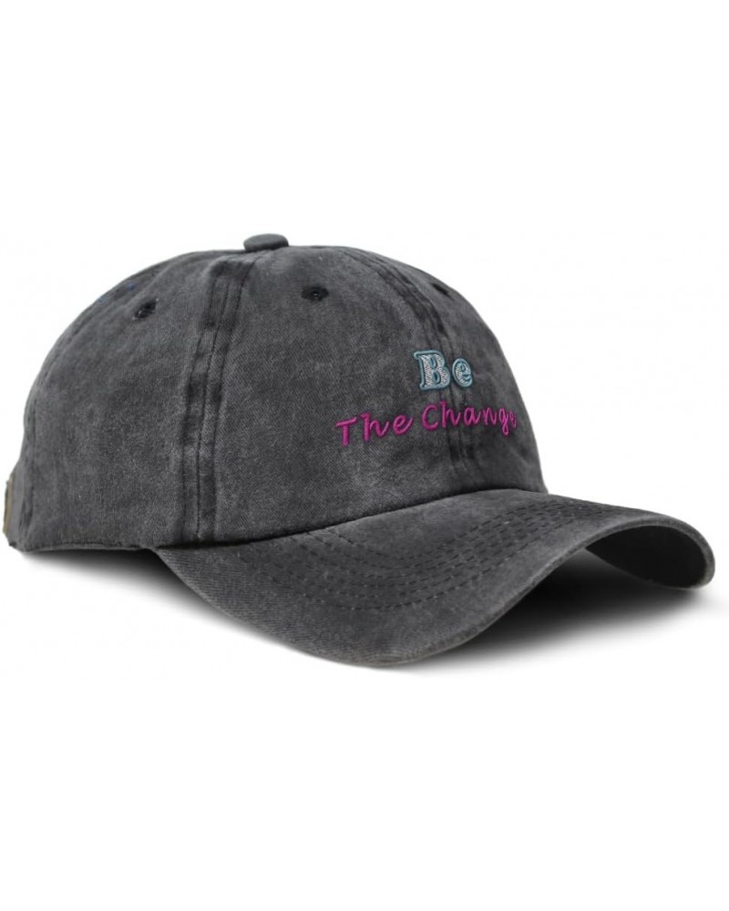 Soft Washed Baseball Cap Be The Change Cotton Dad Hats for Men & Women Black $11.20 Baseball Caps