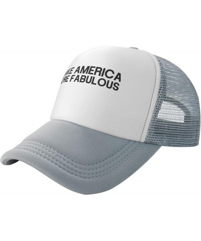 Men and Women Baseball Hat Adjustable Make America More Fabulous Mesh Trucker Cap Vintage Dad Hat Gray $10.85 Baseball Caps