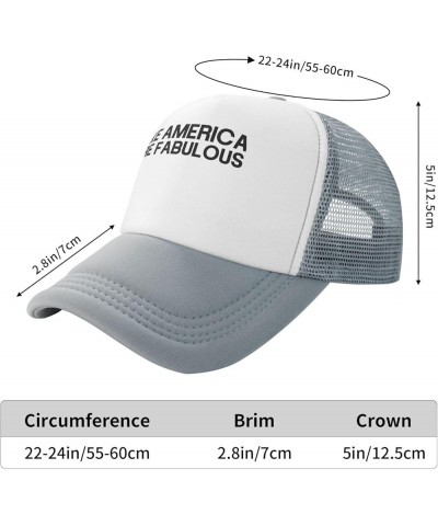 Men and Women Baseball Hat Adjustable Make America More Fabulous Mesh Trucker Cap Vintage Dad Hat Gray $10.85 Baseball Caps