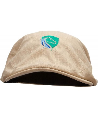 Horse's Side Head Big Size Men's Linen Ivy Cap Khaki $20.61 Baseball Caps