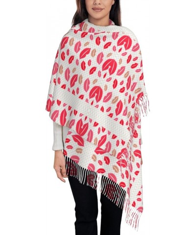 Llama Cartoon Pattern Cashmere Tassel Scarf,Women Lightweight Floral Printed Scarf Fashion Fringed Scarves Wraps Shawl Lips $...