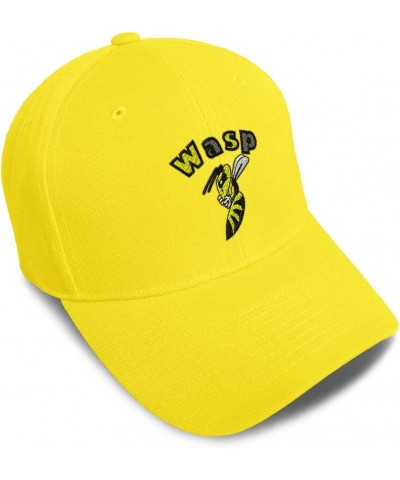 Baseball Cap Wasp Insects Nature Acrylic Biology Dad Hats for Men and Women Yellow Design Only $14.30 Baseball Caps