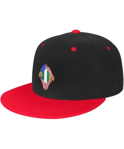 Hand Tear Flag of Nigeria Baseball Cap for Men Women Snapback Hat Adjustable Flat Bill Hats Red $13.35 Baseball Caps