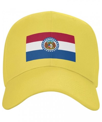 Flag of Missouri Baseball Cap for Men Women Hat Adjustable Truck Driver Baseball Caps Dad Hats Yellow $13.60 Baseball Caps