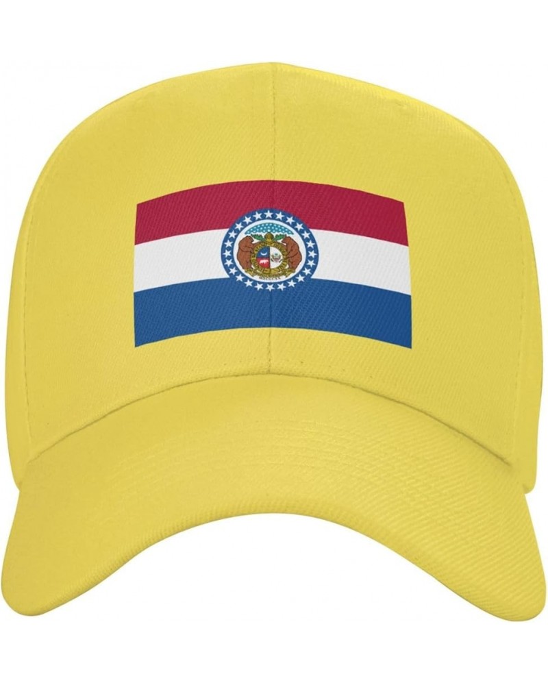 Flag of Missouri Baseball Cap for Men Women Hat Adjustable Truck Driver Baseball Caps Dad Hats Yellow $13.60 Baseball Caps