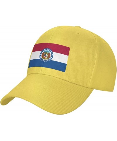 Flag of Missouri Baseball Cap for Men Women Hat Adjustable Truck Driver Baseball Caps Dad Hats Yellow $13.60 Baseball Caps