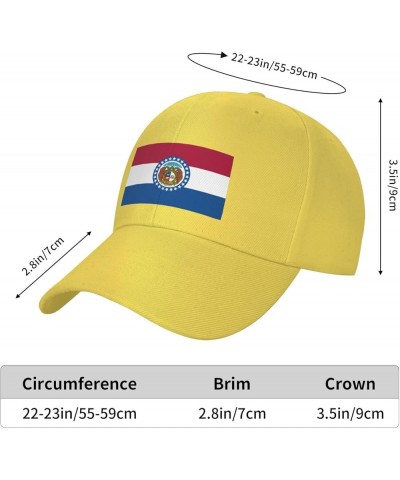 Flag of Missouri Baseball Cap for Men Women Hat Adjustable Truck Driver Baseball Caps Dad Hats Yellow $13.60 Baseball Caps