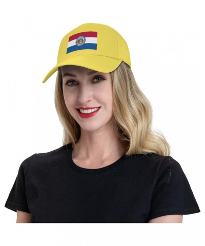 Flag of Missouri Baseball Cap for Men Women Hat Adjustable Truck Driver Baseball Caps Dad Hats Yellow $13.60 Baseball Caps