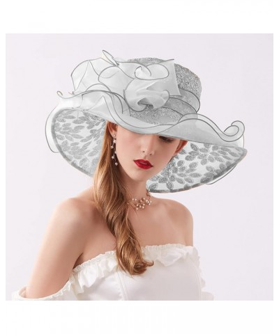 Church Dress Bowler Derby Fascinator Hat 20s 50s Vintage Bucket Hat Wide Brim Dress Hat Headband Clip B1-grey $14.99 Sun Hats