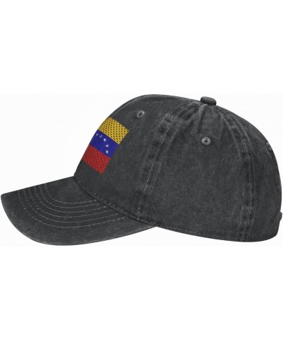 Flag of Venezuela and USA Adjustable Stylish Unique Unisex Washed Cowboy Baseball Adult Hat Black $14.30 Baseball Caps