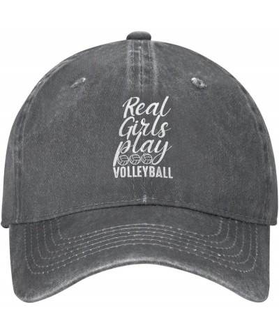 Real Girls Play Volleyball Retro Baseball Cap for Women Men Baseball Hat Golf Dad Hats Deep Heather $10.93 Baseball Caps