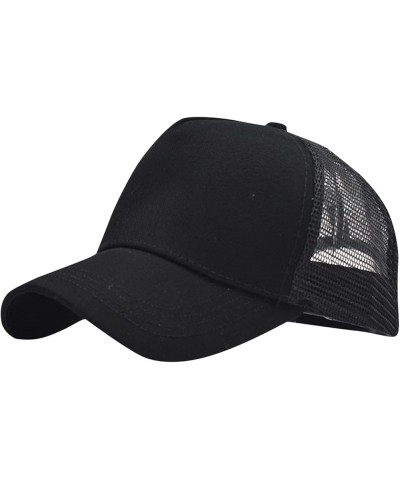 Unisex Baseball Cap,Dad Hats,Snapback Baseball Cap for Men and Women, Adjustable Mesh Hat Outdoor Trucker Cap Black $4.27 Bas...