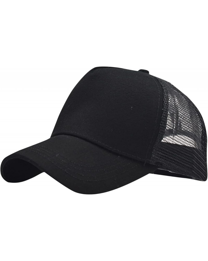 Unisex Baseball Cap,Dad Hats,Snapback Baseball Cap for Men and Women, Adjustable Mesh Hat Outdoor Trucker Cap Black $4.27 Bas...