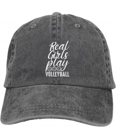 Real Girls Play Volleyball Retro Baseball Cap for Women Men Baseball Hat Golf Dad Hats Deep Heather $10.93 Baseball Caps