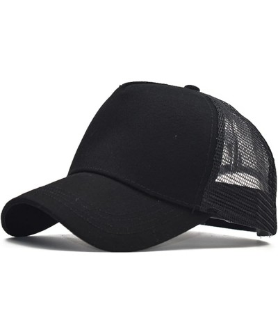 Unisex Baseball Cap,Dad Hats,Snapback Baseball Cap for Men and Women, Adjustable Mesh Hat Outdoor Trucker Cap Black $4.27 Bas...