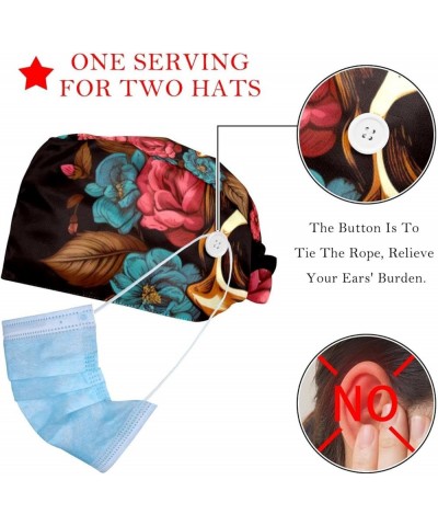 Bouffant Scrub Caps for Women,Beanie Hats with Buttons and Cotton Sweatband D898j4abbv $11.42 Skullies & Beanies