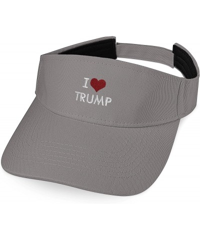 Embroidered Visor Hat Sun Sports Adjustable Visor Cap for Men Women Grey $10.74 Visors