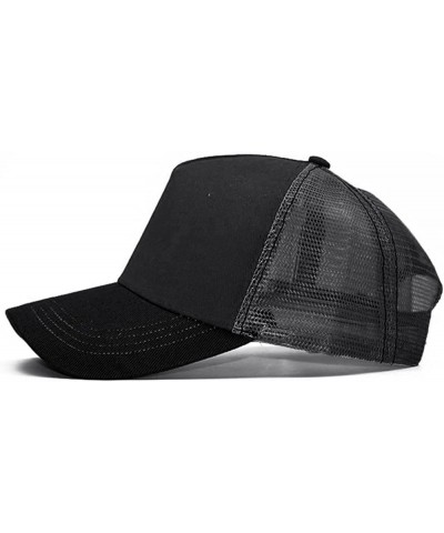 Unisex Baseball Cap,Dad Hats,Snapback Baseball Cap for Men and Women, Adjustable Mesh Hat Outdoor Trucker Cap Black $4.27 Bas...