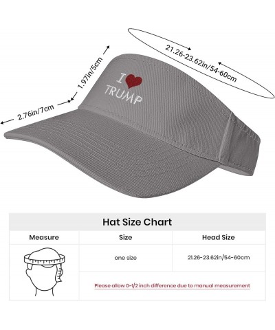 Embroidered Visor Hat Sun Sports Adjustable Visor Cap for Men Women Grey $10.74 Visors