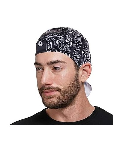 Men Hijab Hat Muslim Pullover Hat Multicolor Cashew Nut Print Hat Man Hair Band (Hot Pink, One Size) One Size Black $7.74 Col...