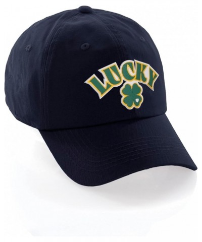 St. Patrick Day 3D Lucky Clover Baseball Dad Hat Cap Navy Lucky Clover $13.91 Baseball Caps