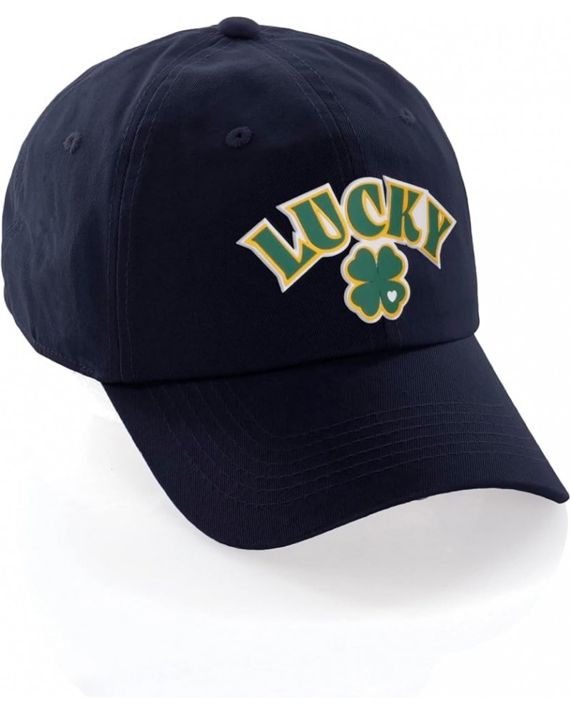 St. Patrick Day 3D Lucky Clover Baseball Dad Hat Cap Navy Lucky Clover $13.91 Baseball Caps