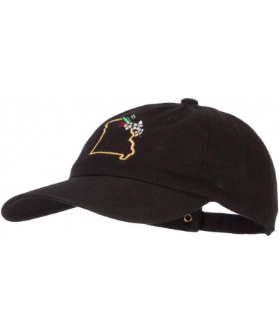 Missouri Hawthorn with Map Embroidered Unstructured Washed Cap Black $15.41 Baseball Caps