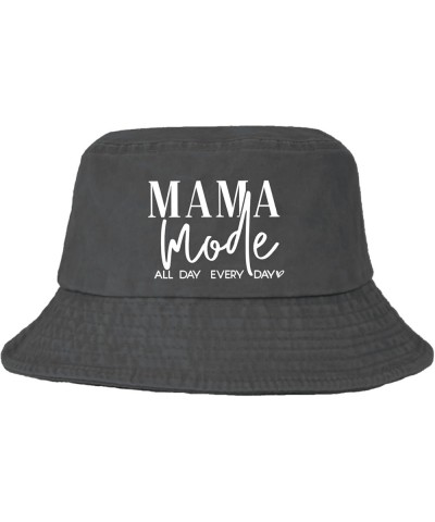 Mom Mode All Day Every Day Bucket Hat Bucket Hats Vintage Womens Hats for Fishing Accessories for Golf Must Haves Wash Black ...