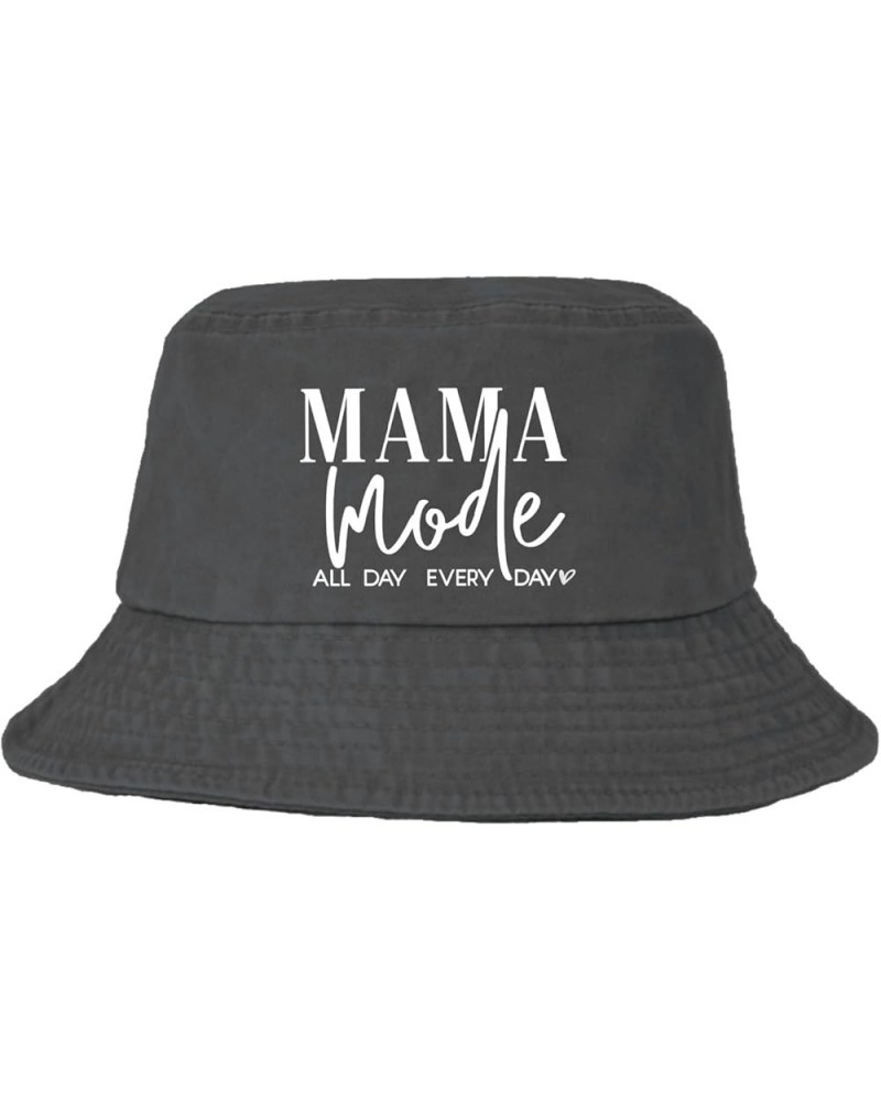 Mom Mode All Day Every Day Bucket Hat Bucket Hats Vintage Womens Hats for Fishing Accessories for Golf Must Haves Wash Black ...