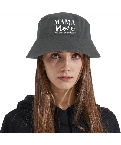 Mom Mode All Day Every Day Bucket Hat Bucket Hats Vintage Womens Hats for Fishing Accessories for Golf Must Haves Wash Black ...