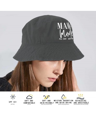 Mom Mode All Day Every Day Bucket Hat Bucket Hats Vintage Womens Hats for Fishing Accessories for Golf Must Haves Wash Black ...