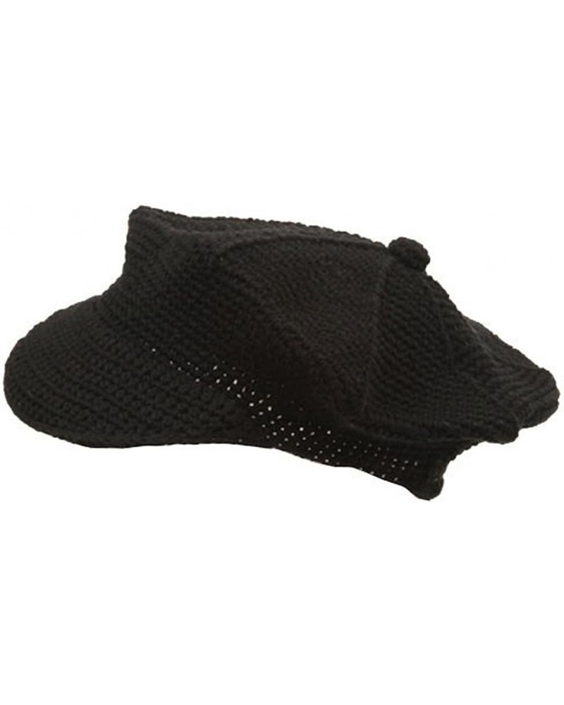 Crocheted Newsboy Hats(02) Black $9.43 Newsboy Caps