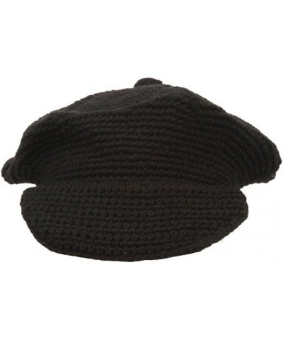 Crocheted Newsboy Hats(02) Black $9.43 Newsboy Caps